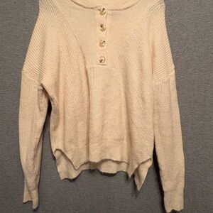Elegant Beige Women's Cowl Neck Sweater